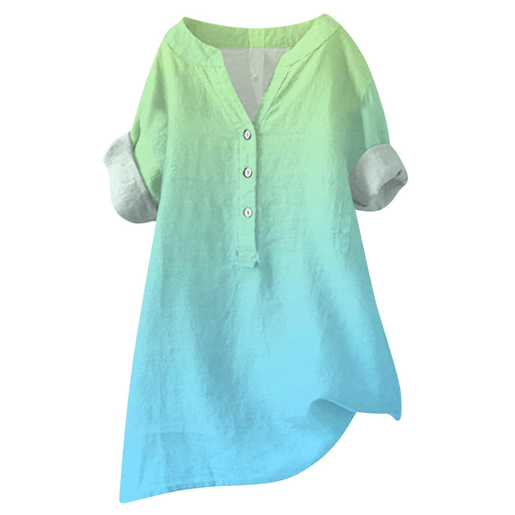 Womens Linen Shirt Linen Blouses for Women 3/4 Sleeve Linen 3/4 Sleeve Tops for Women Linen Tshirts Shirts for Women Womens Linen Button Down Shirts Button Shirts for Women Casual Shop Shirt