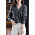 New Women's V Neck Loose Knit Sweater